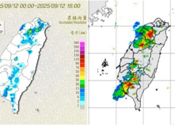 影音/對流雲系發展旺盛　0912下午大雨特報